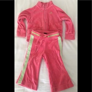 Girls matching Ralph Lauren sweat suit